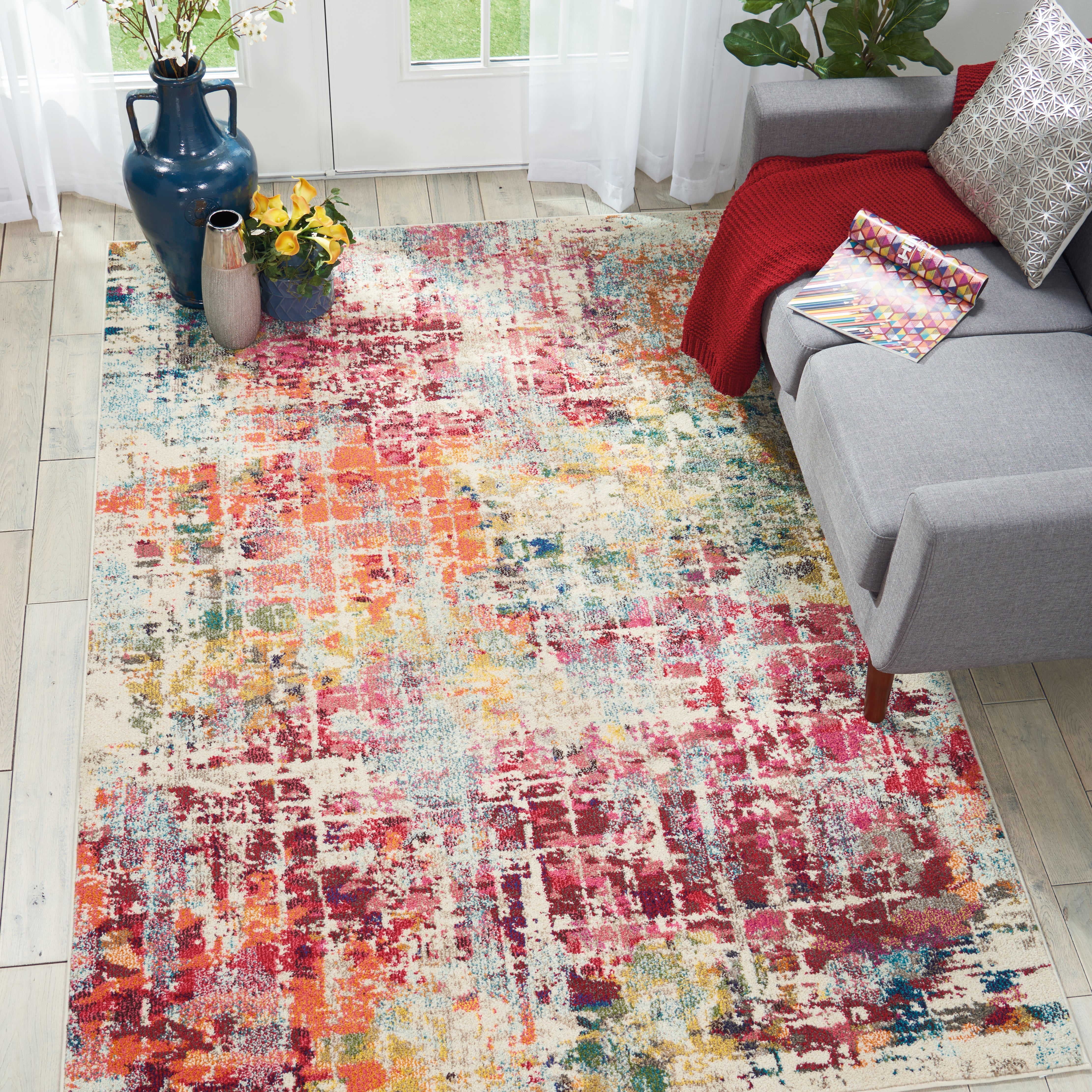 Nourison Celestial CES13 Pink Multicolour Rug